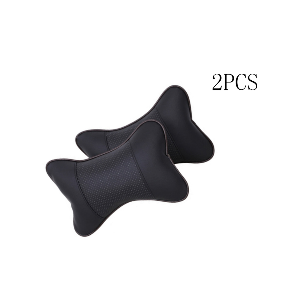 Maxpower (Black) 2Pcs/Set Universal Cushion Pillow Car Headrest Pu Auto Accessories For