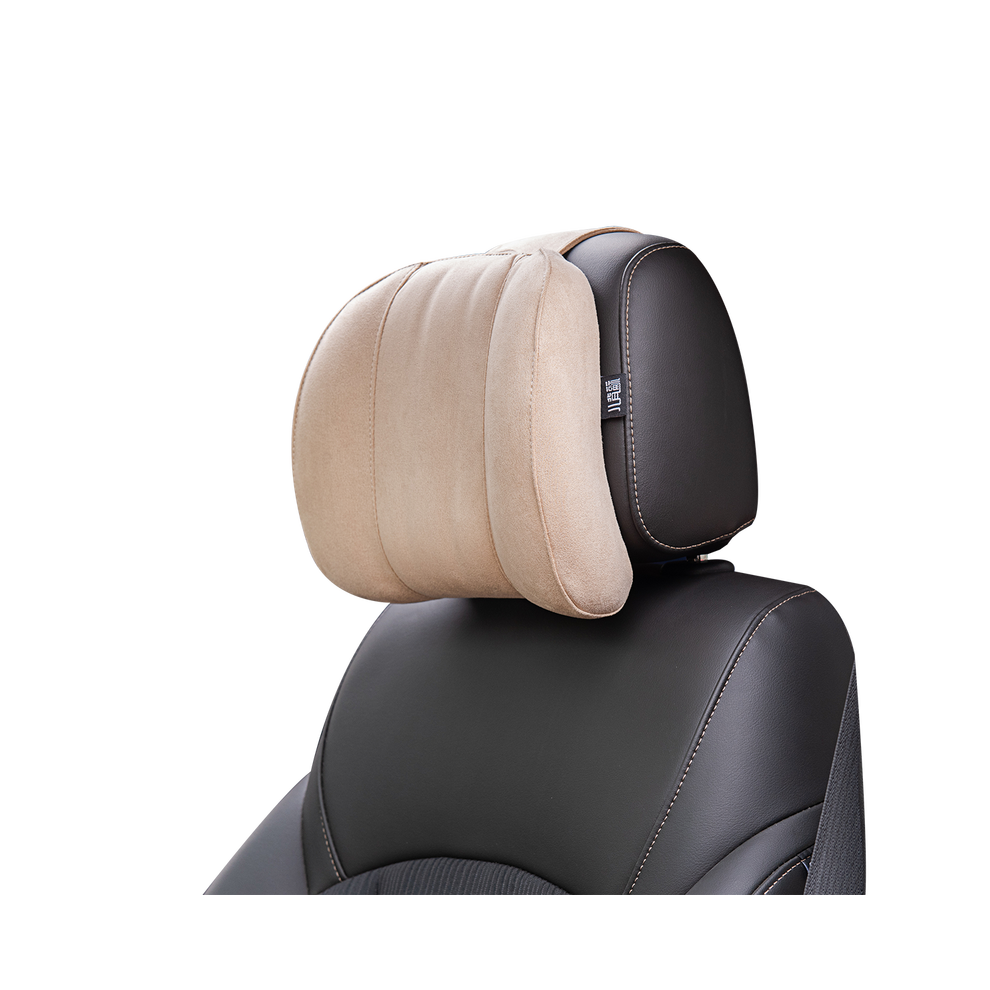 Maxpower (Beige) Forbell Car Headrest Neck Pillow Suede Fabric Car Neck Headrest Pillow Beige