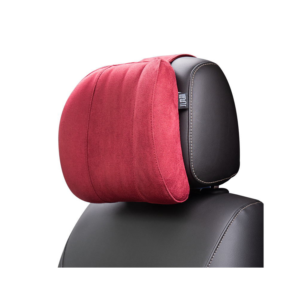 Maxpower (Claret) Forbell Car Headrest Neck Pillow Suede Fabric Car Neck Headrest Pillow