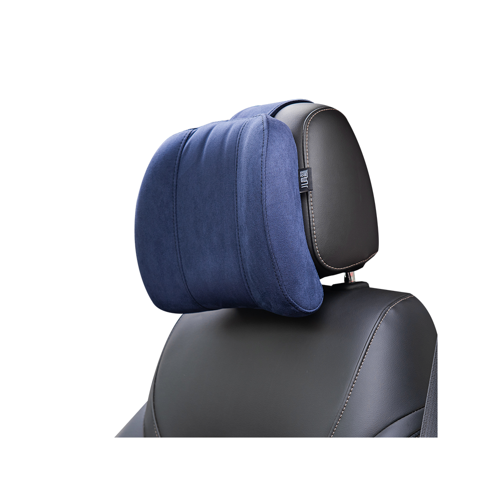 (Blue) Forbell Car Headrest Neck Pillow Suede Fabric Car Neck Headrest Pillow Blue 9329547828962