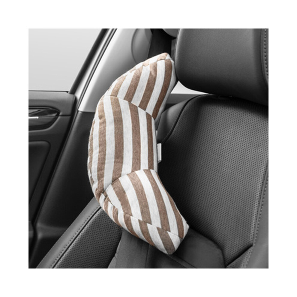 (Coffee) Car Headrest Pillow Sleeping Head Support Children Nap Shoulder Belt Pad Maxpower