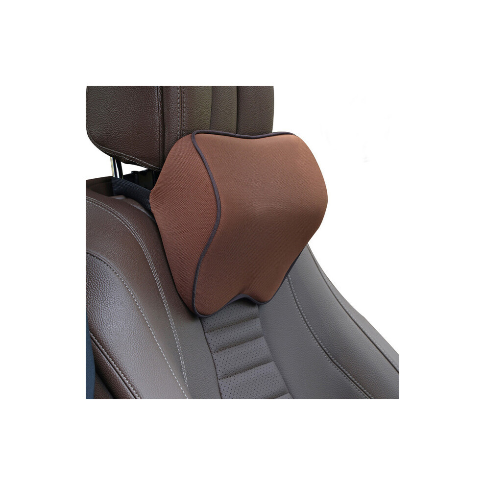 Maxpower ( Pillow) Car Headrest Pillow Neck Memory Lumbar Support Cotton Breathable Auto Brown