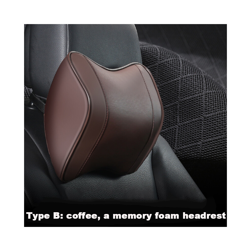 Maxpower (B Coffee Headrest) Headrest Pillow Car Neck Rest Head Support Cushion Car Breathable Memory