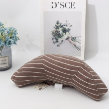 (Coffee strips) Children Auto Car Seat Headrest Pad Shoulder Support Cushion Cotton Soft
