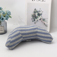 (Blue gray stripe) Children Auto Car Seat Headrest Pad Shoulder Support Cushion Cotton Soft