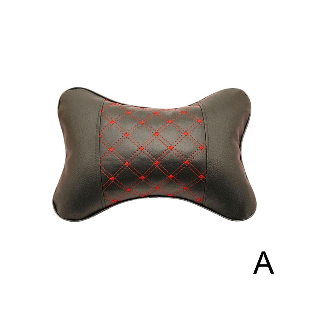 (A) Car Neck Pillows Both Side Pu Leather 1Pcs Pack Headrest For Head Pain 9329547794045