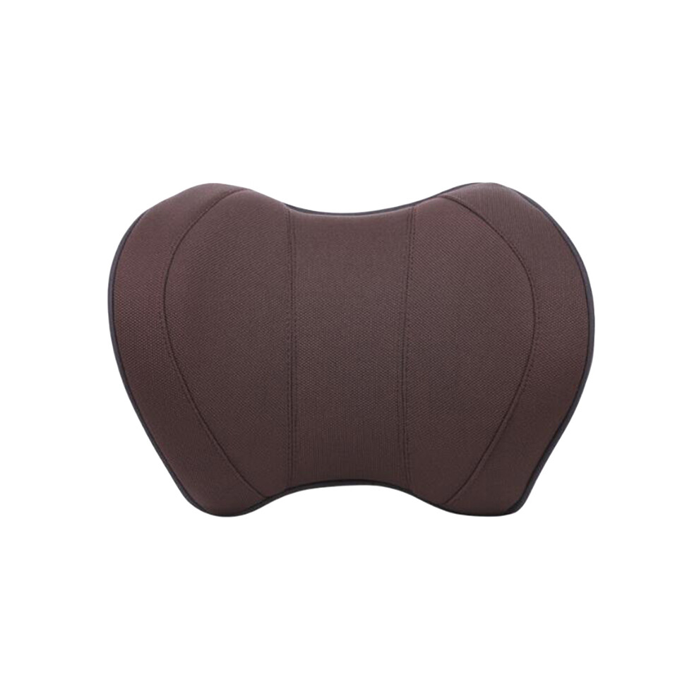 Maxpower (Cloth Neck) Car Seat Head Neck Rest Massage Auto Pillow Space Memory Neck Headrest Brown
