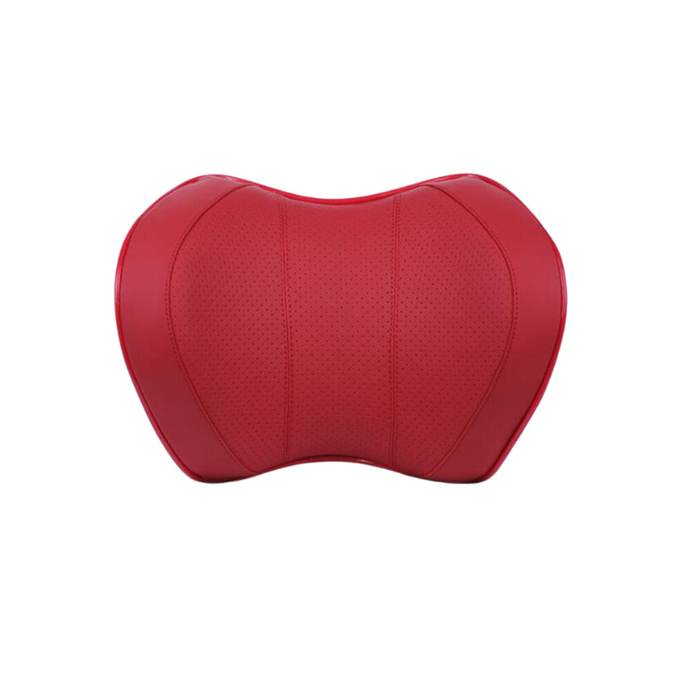 (Pu Neck) Car Seat Head Neck Rest Massage Auto Pillow Space Memory Neck Headrest Red 9329547820096
