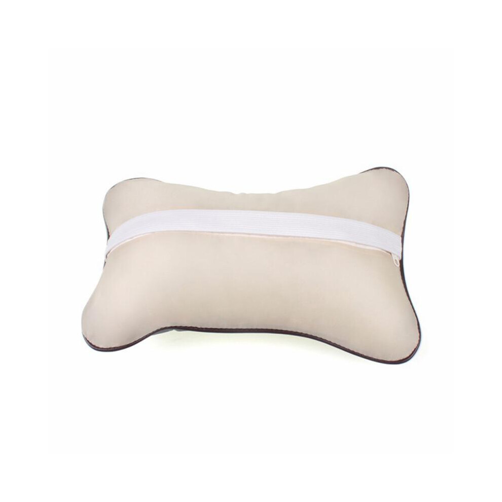 Maxpower (Beige) Car Neck Pillows Car Headrest Pvc Leather Neck Headrest Protector Universal Beige