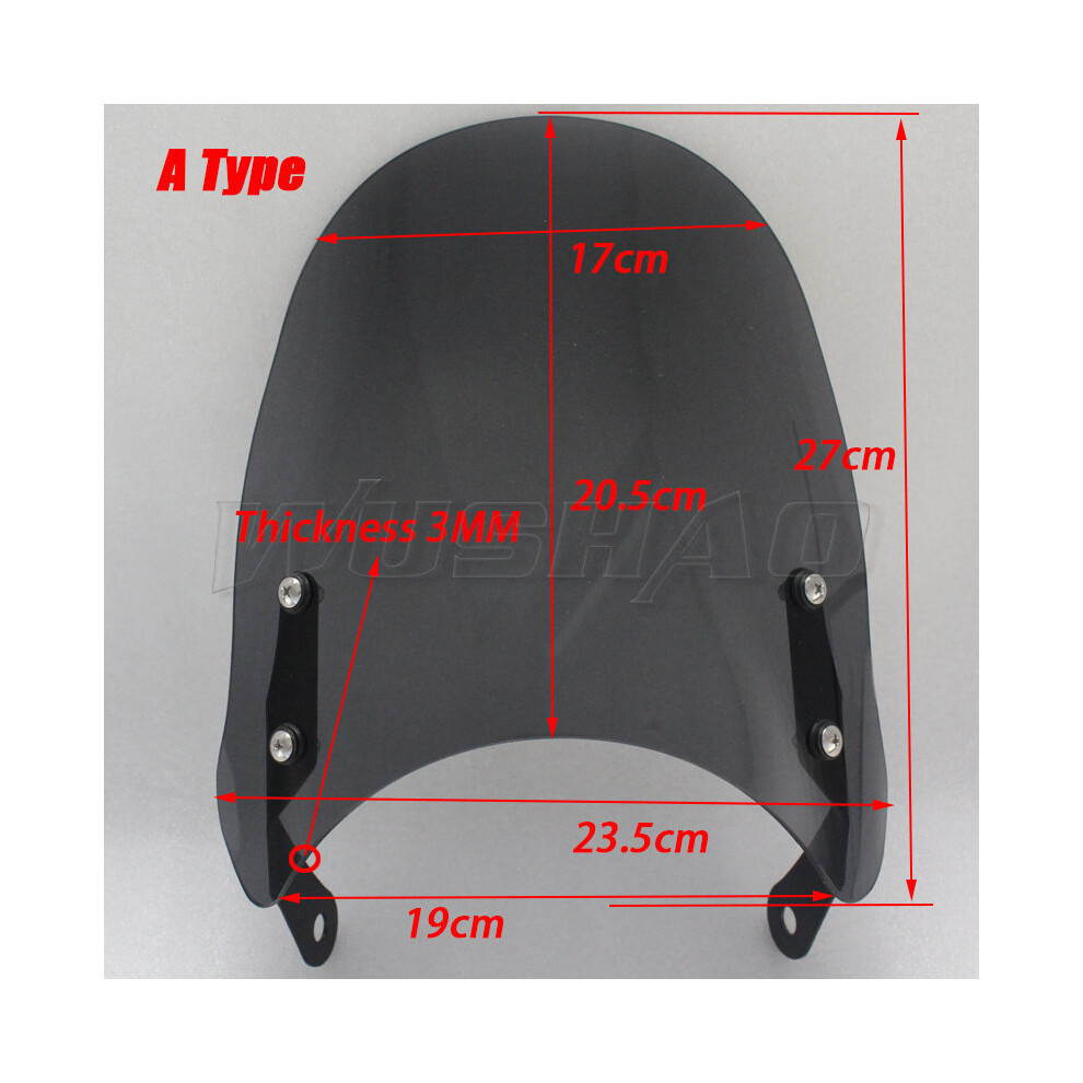 Maxpower (A Type ) Windshield For Royal Enfield Thunderbird 500 500X 350 350X Interceptor Gray