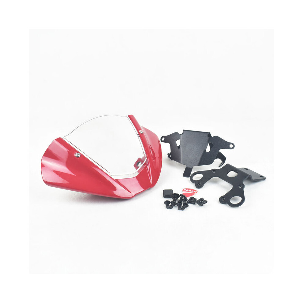 (Transparent red) Motorcycle Windshield Wind Screen Shield Deflector Cover Accessories For