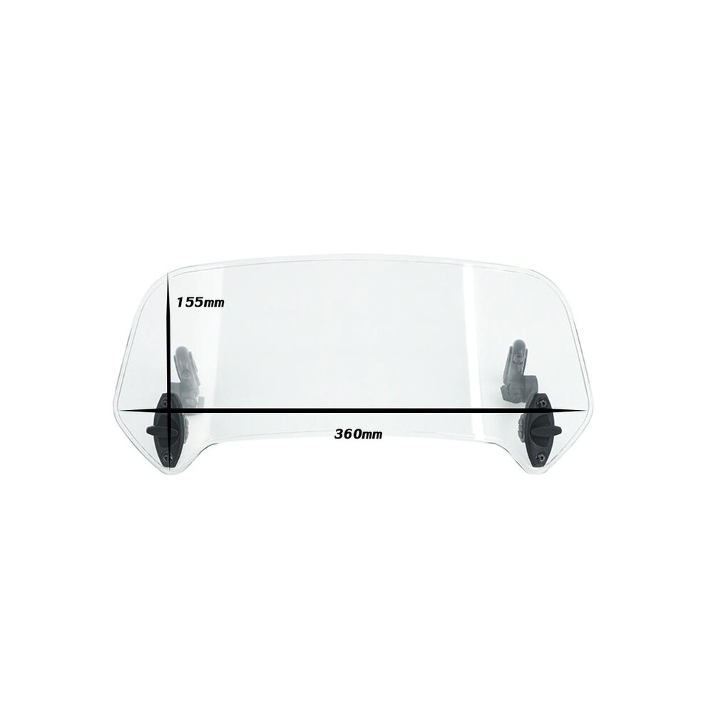 (Large Clear) Motorcycle Adjustable Windscreen Wind Deflector Spoiler Extension Windshield 8730012199424