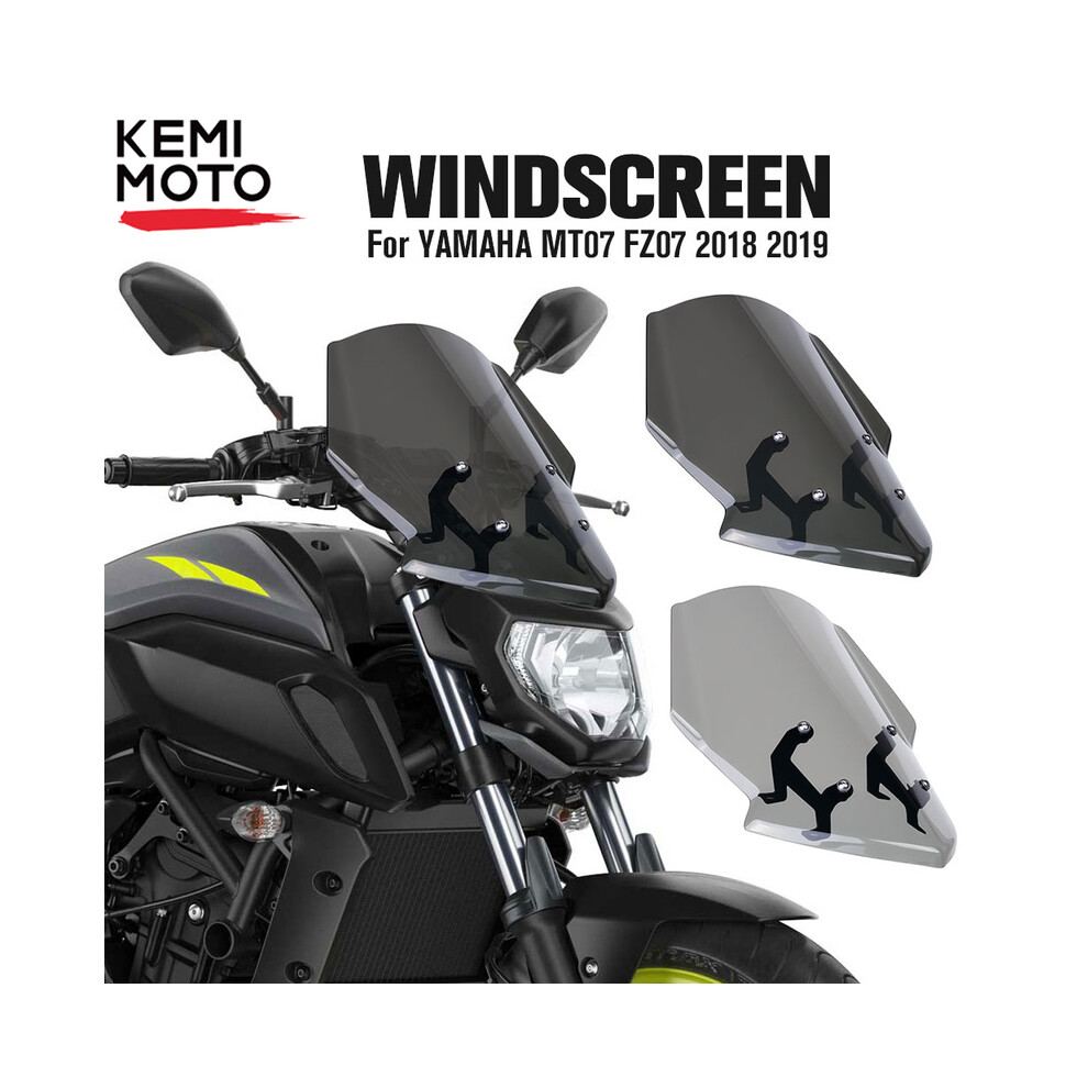 (Transparent) For YAMAHA MT07 2018 2019 2020 Motorcycle Windscreen Windshield MT-07