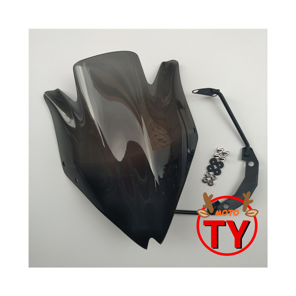 (Black) Motorbike Windshield Windscreen W/Bracket High Quality Smoke Clear For Black 8730012239601
