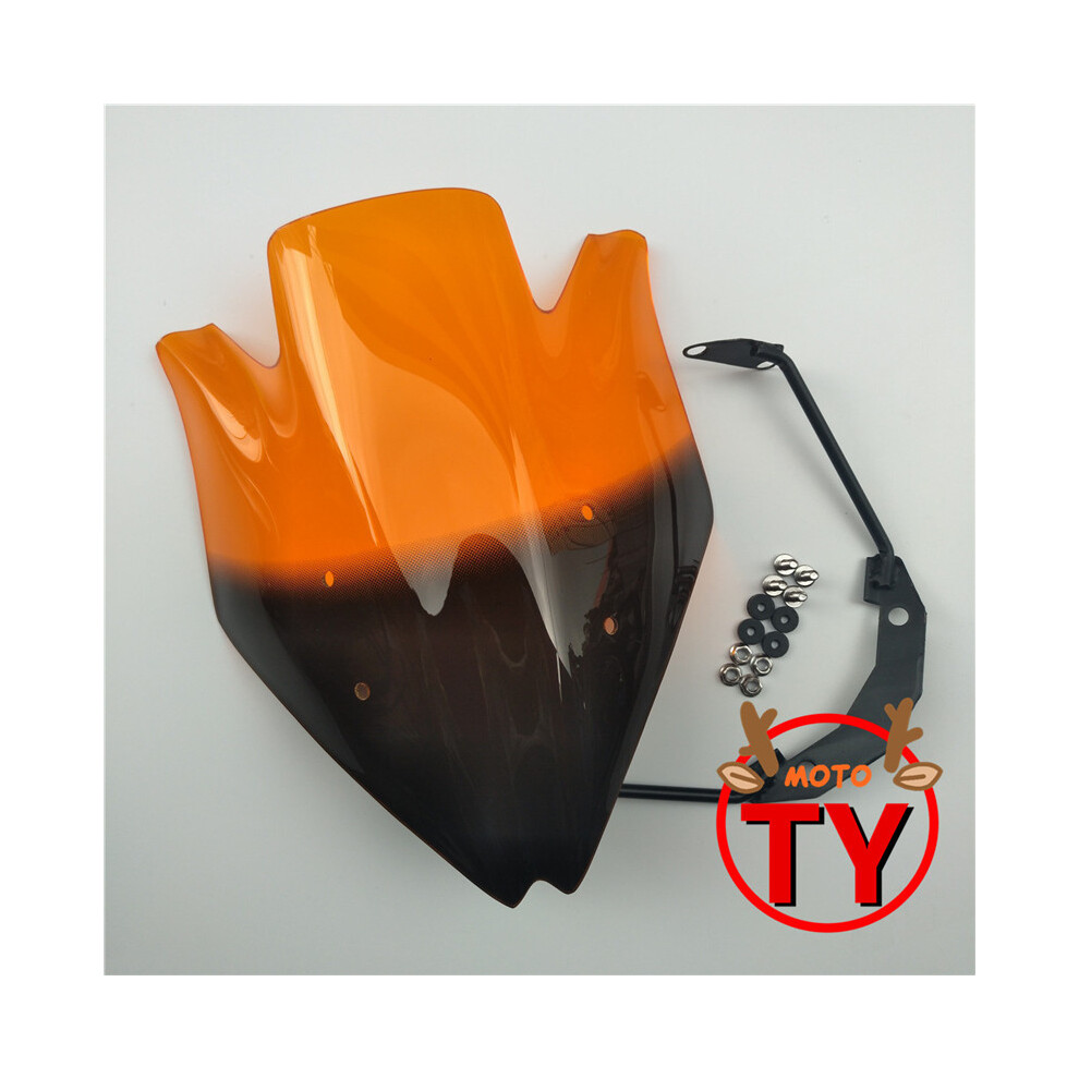 (Orange) Motorbike Windshield Windscreen W/Bracket High Quality Smoke Clear For Orange 8730012239618