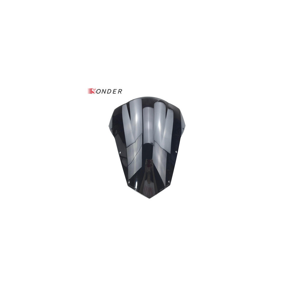 (Black) For Yamaha Motorcycle Double Bubble Smoke Windshield Windscreen Screen Black 8730012157097