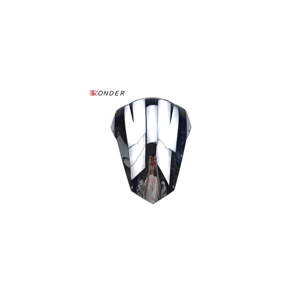 (Chrome) For Yamaha Motorcycle Double Bubble Smoke Windshield Windscreen Screen 8730012163487