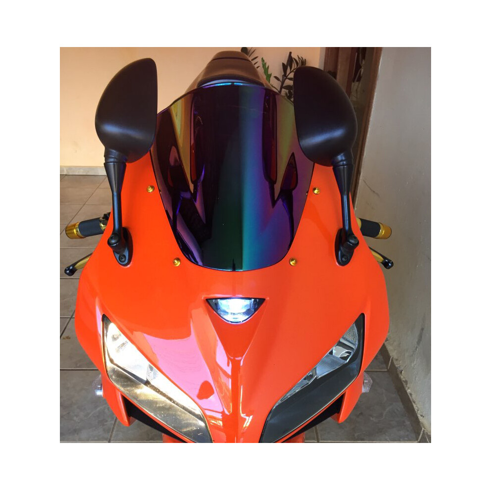 ( Iridium) Motorcycle Double Bubble Windshield Windscreen Screen For 2005 2006 Honda Black 8730012186455