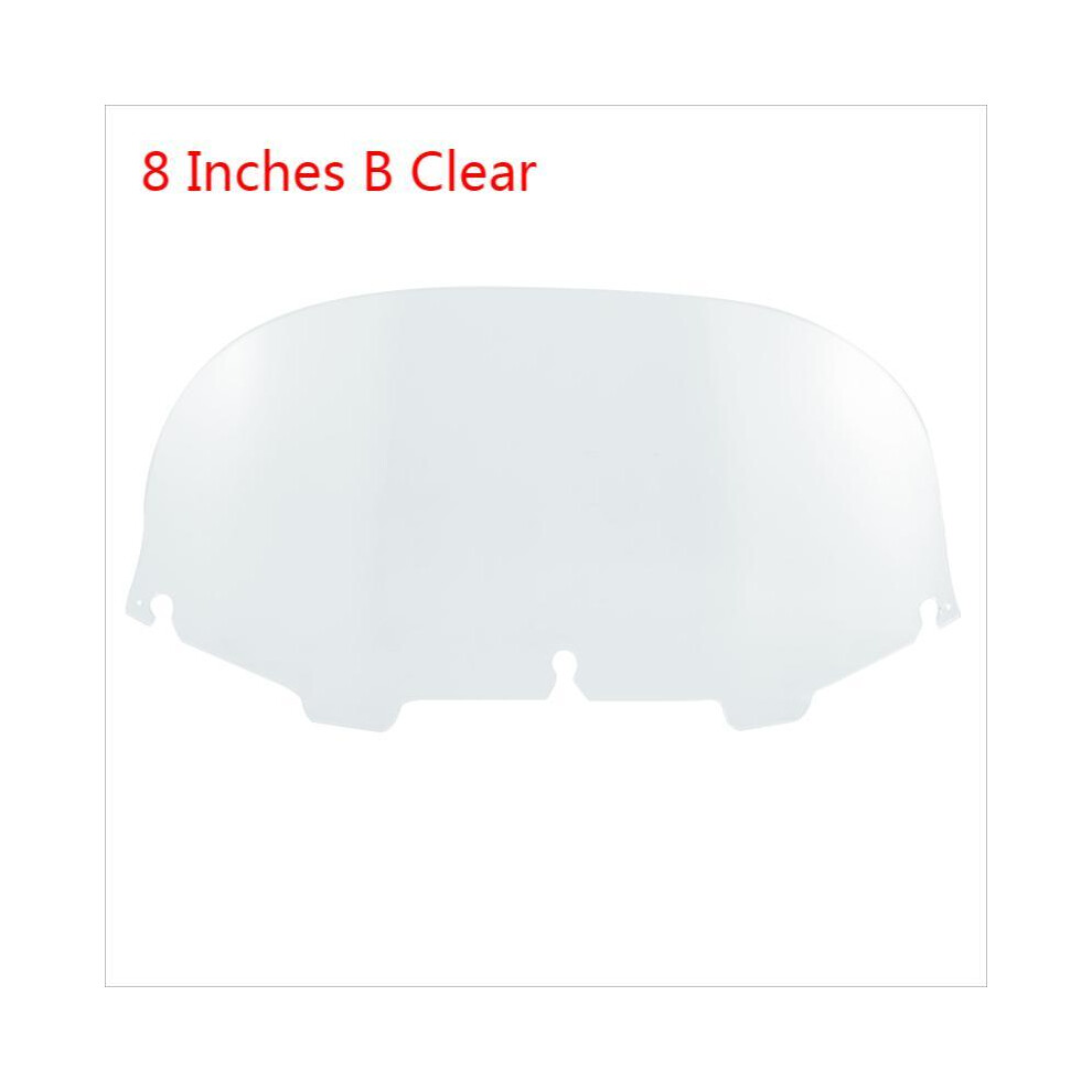 Maxpower (8In Clear B198) Motorcycle Wave Windshield Windscreen Fairing Wind Deflector For Harley