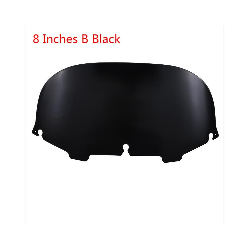 Maxpower (8In B196) Motorcycle Wave Windshield Windscreen Fairing Wind Deflector For Harley Black