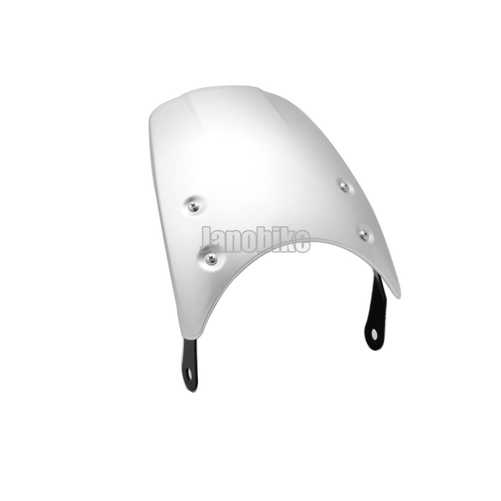 Maxpower (White) 5 - 7" Retro Cafe Racer Windshield Instrument Headlight Visor Wind Deflector White
