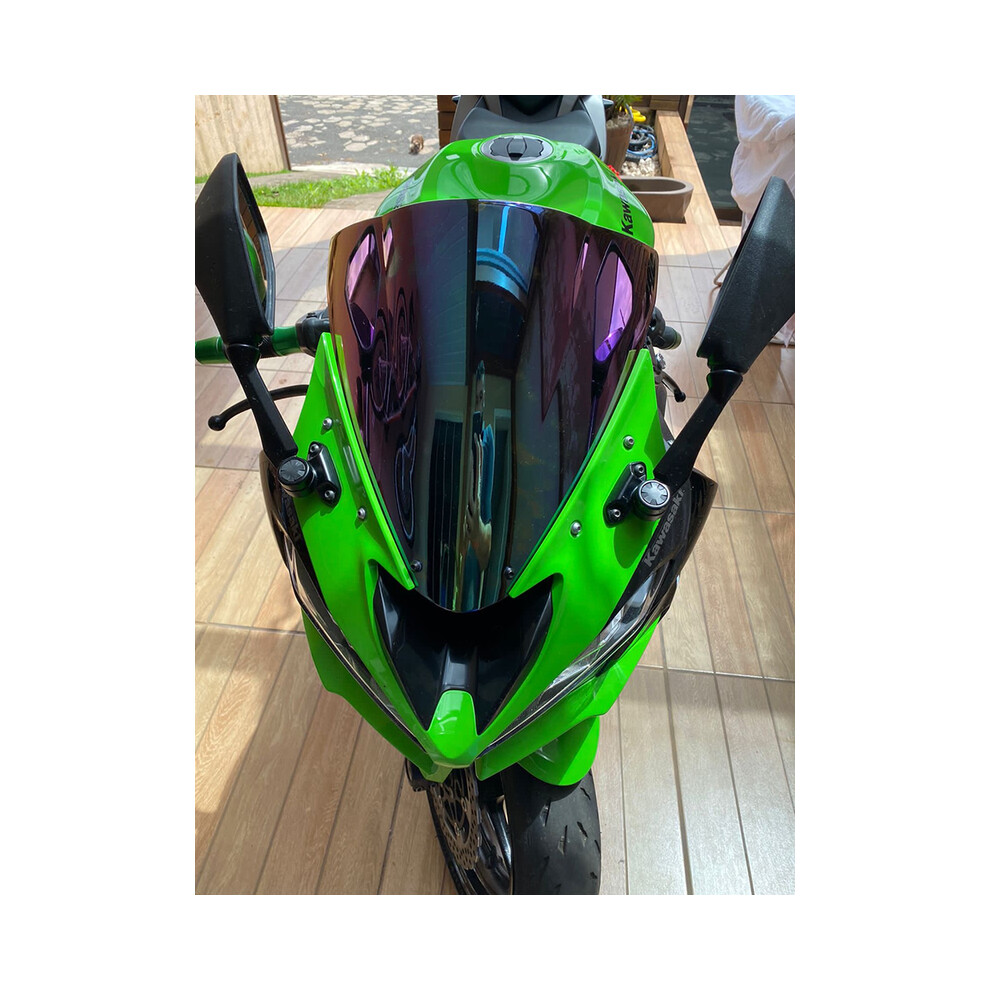 Maxpower (Dark Iridium) Zx10r Motorcycle Double Bubble Windshield Windscreen For 2008 2009 2010