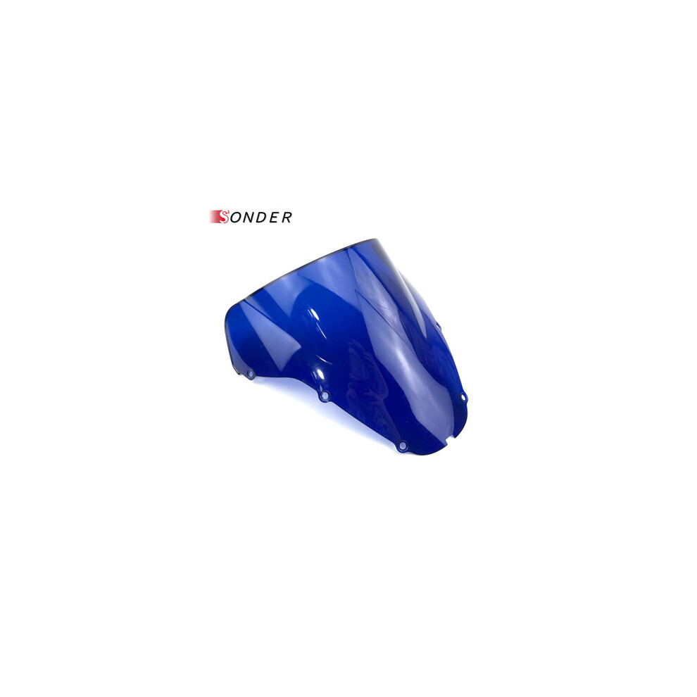 (Blue) High-Quality Motorcycle Windshield Windscreen Double Bubble For Honda Blue 8730012159268