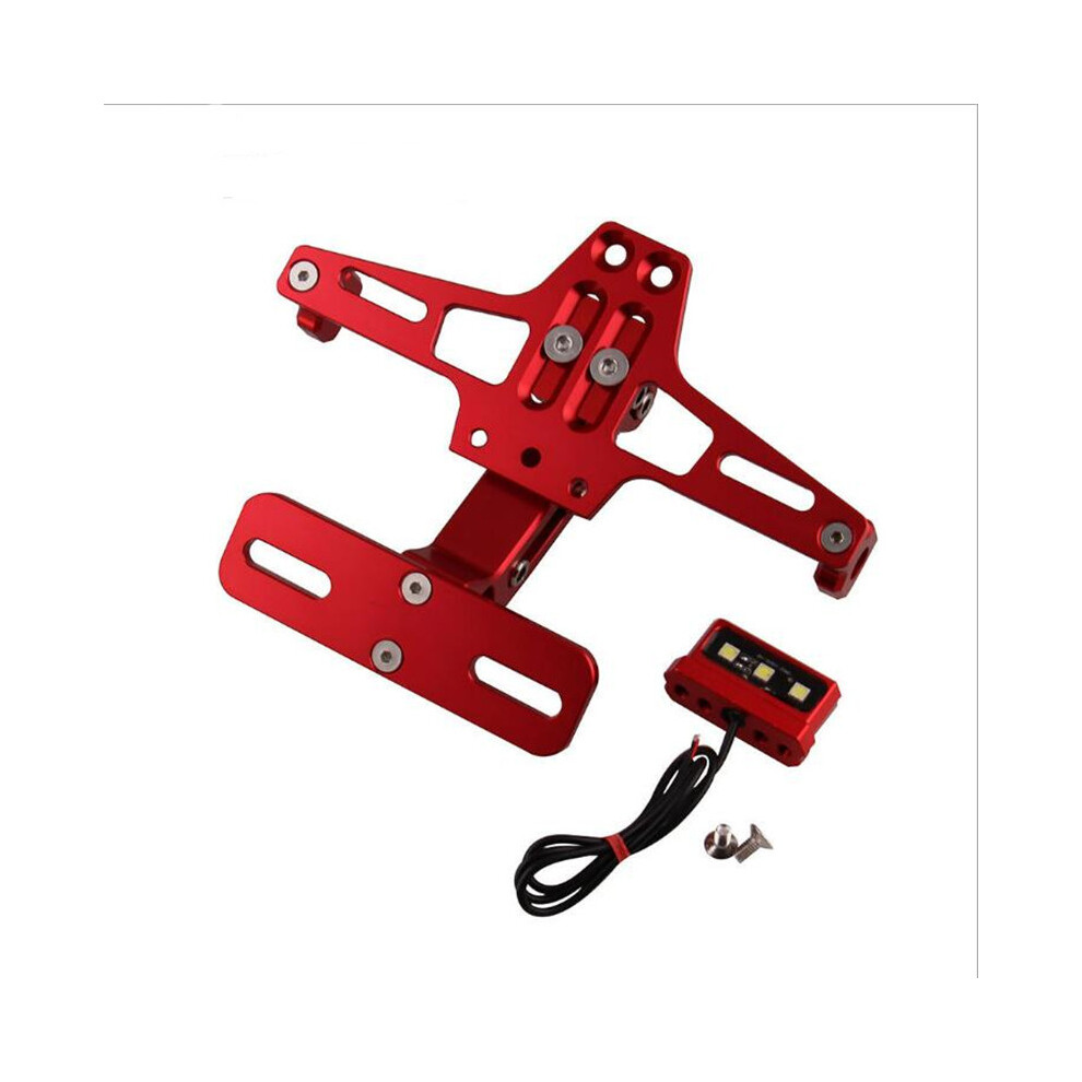 (Red) Motorcycle Universal Adjustable Rear Tail Tidy License Plate Holder Bracket Red 9177711773552