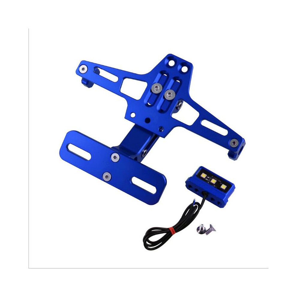 Maxpower (Blue) Motorcycle Universal Adjustable Rear Tail Tidy License Plate Holder Bracket