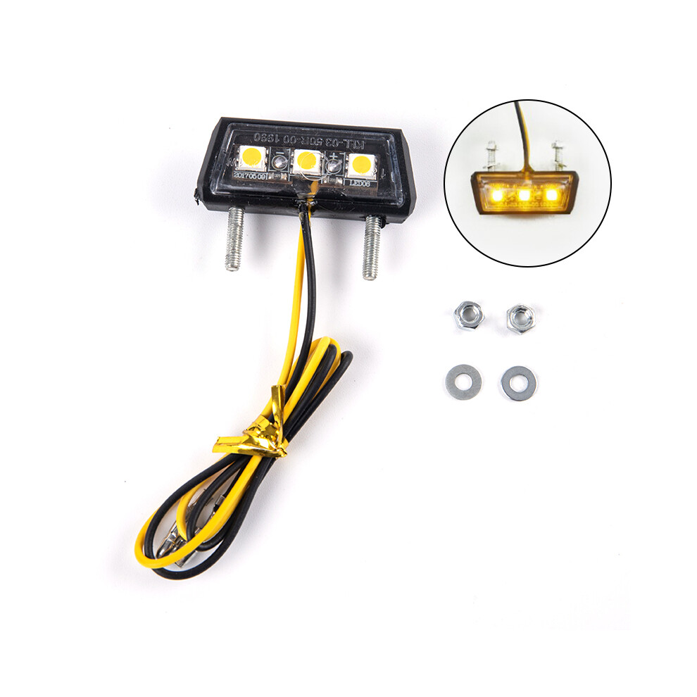 Maxpower (Yellow) 1Pc 12V Led Light Waterproof Motorcycle License Light Motorcycle License