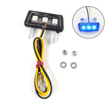 (blue) 1pc 12V LED light Waterproof Motorcycle License Light Motorcycle License