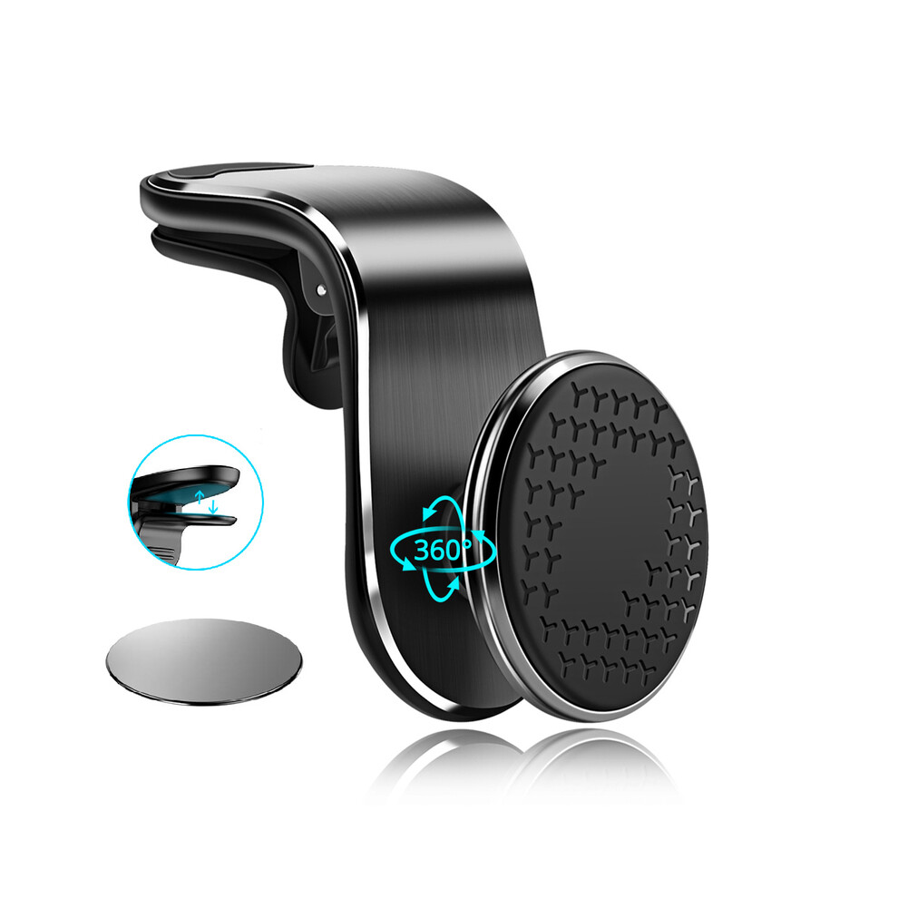 (Silver Rotate Holder) Magnetic Car Phone Holder Air Vent Magnet Mount GPS Smartphone Phone Holder
