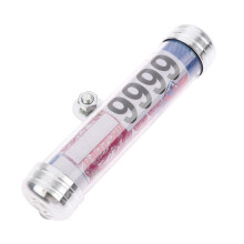 (Silver) 1pc Motorcycle Motorbike Tube Tax Disc Cylindrical Holder Frame License