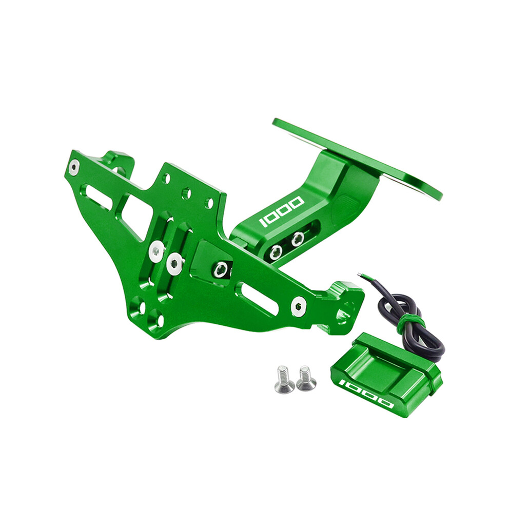 () Rear License Plate Holder Bracket With Tail Tidy Fender Eliminator Green/Light 9177711871777