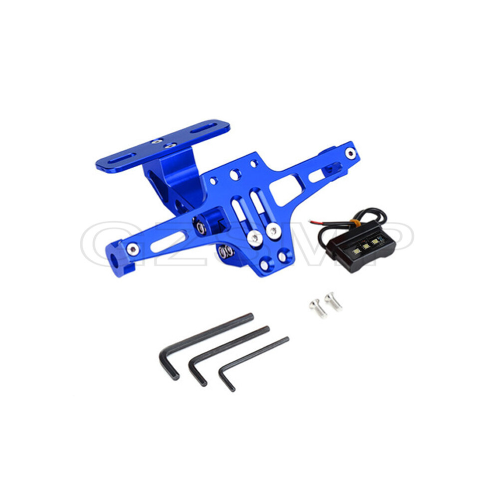 Maxpower (Blue) Universal Motorcycle License Plate Holder Frame With Led For Kawasaki
