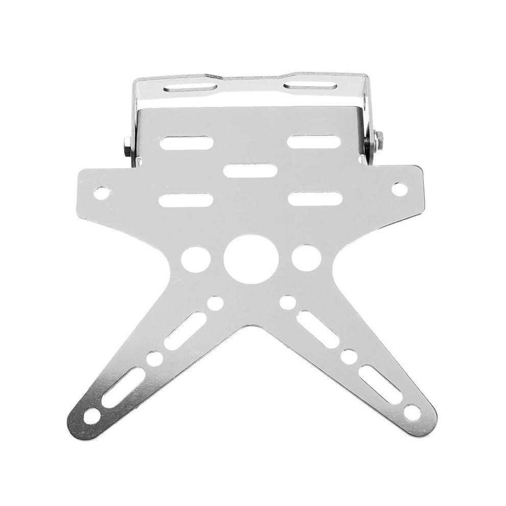 (Silver) Motorcycle License Holder Mount Bracket Adjusted Registration Number Plate Silver 9177711756951