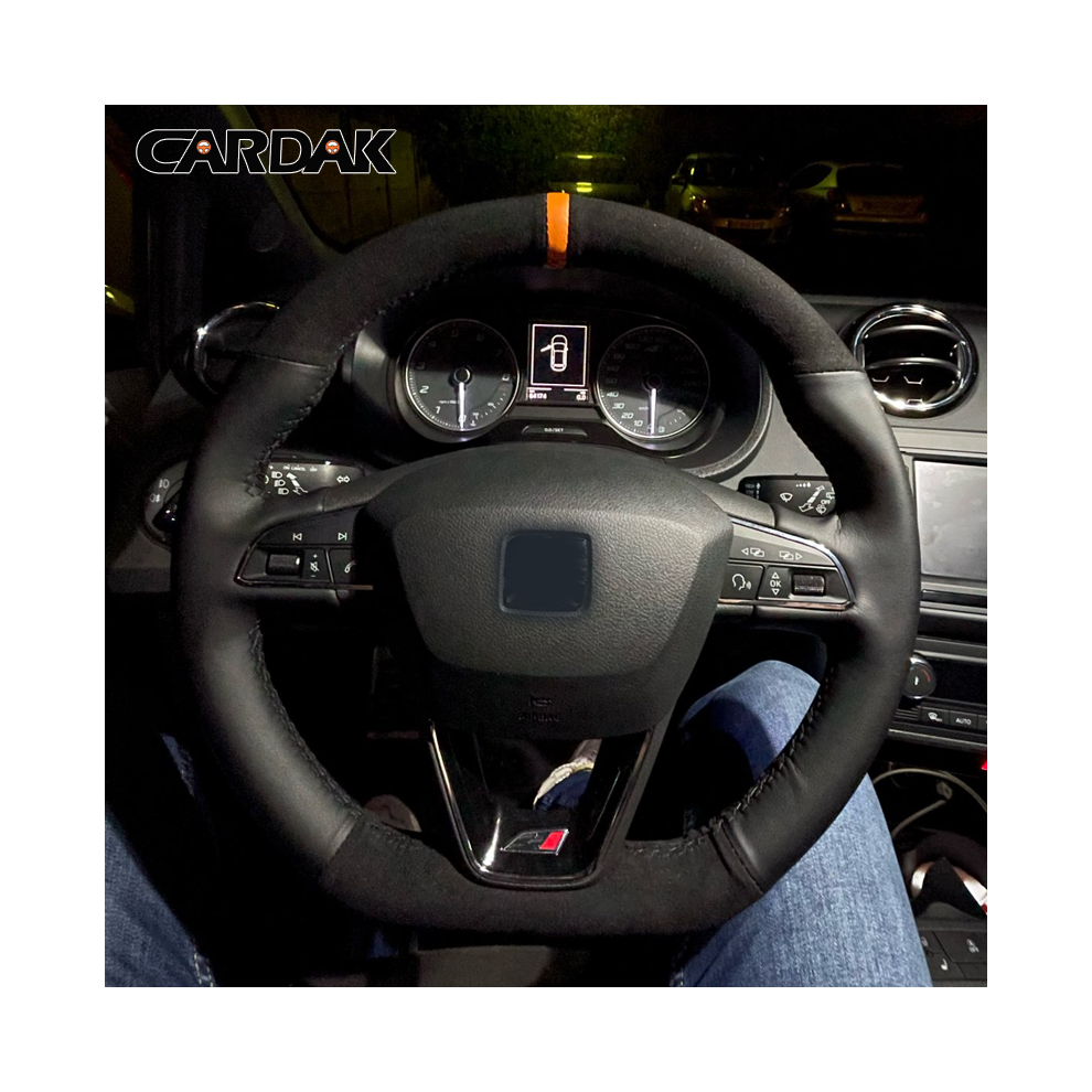 Maxpower (Style 04) Leather Suede Diy Car Steering Wheel Cover For Seat Leon Cupra R Leon
