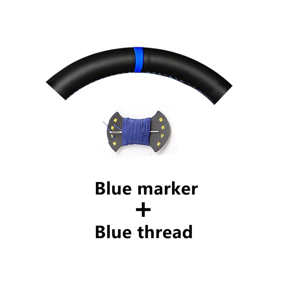Maxpower (Bluemark Bluethread) Suede Leather Car Steering Wheel Cover For Volkswagen Golf 6 Gti Black