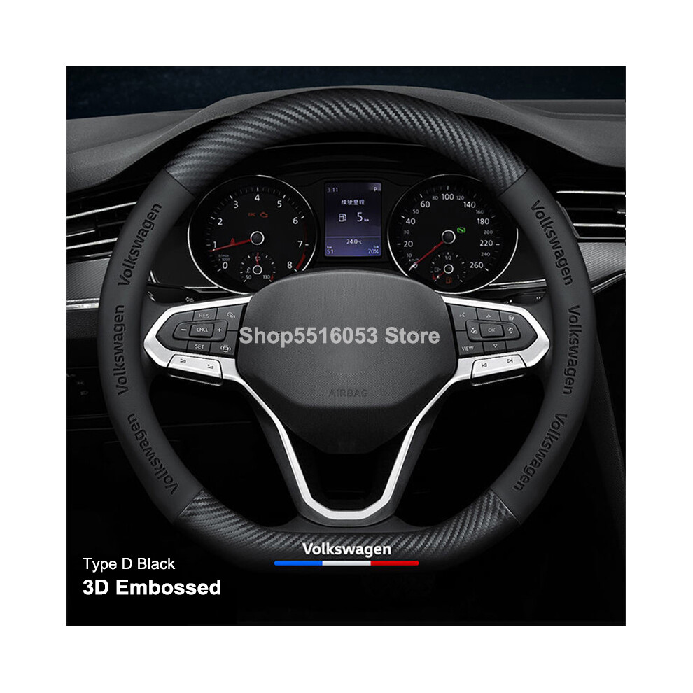 (D Type ) For Volkswagen Polo Tiguan Passat B5 B6 B7 Golf 4 5 6 Mk6 Jetta 3D Embossed Black 8293669668199