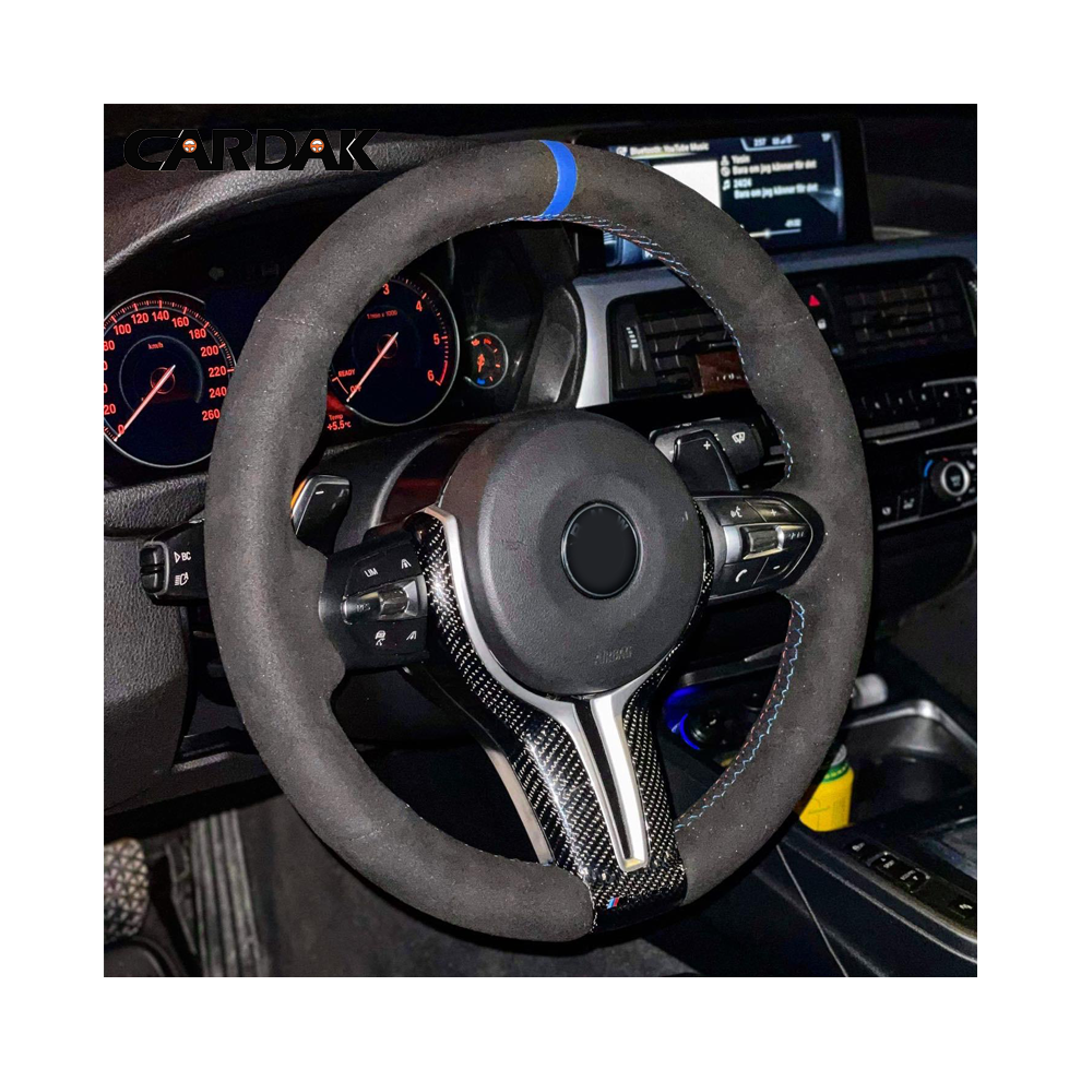 Maxpower (Style A) Suede Leather Car Steering Wheel Cover For Bmw F87 M2 F80 M3 F82 Black