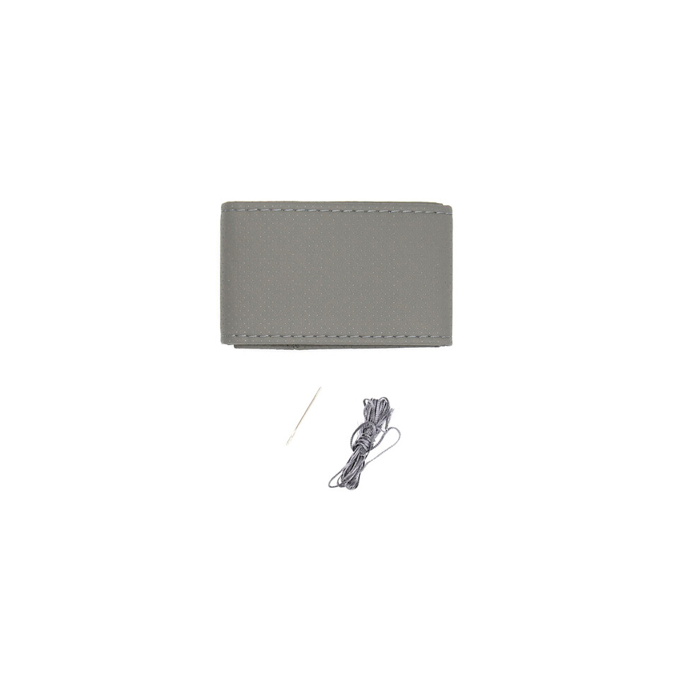 (Gray) Braid On Car Steering Wheel 38Cm Texture Soft Pu Artificial Leather Car Gray 8293669618293