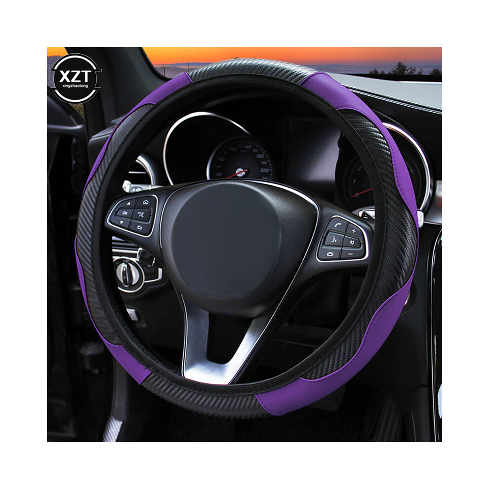Maxpower (Purple) Car Steering Wheel Anti-Skid Pu Leather Suitable For 37-38Cm Steering Purple