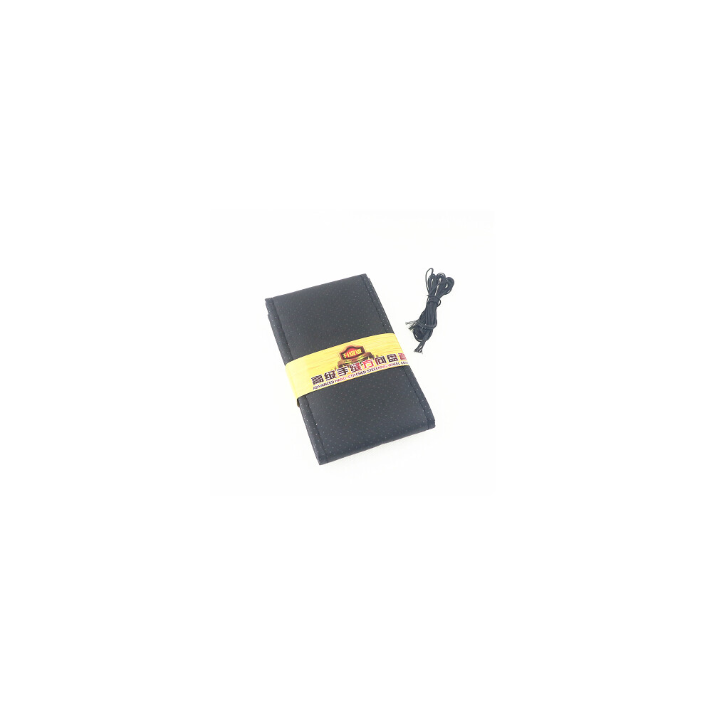 (Black) Braid On Steering Wheel Car Steering Wheel Cover With Needles And Thread Black 8293669618880