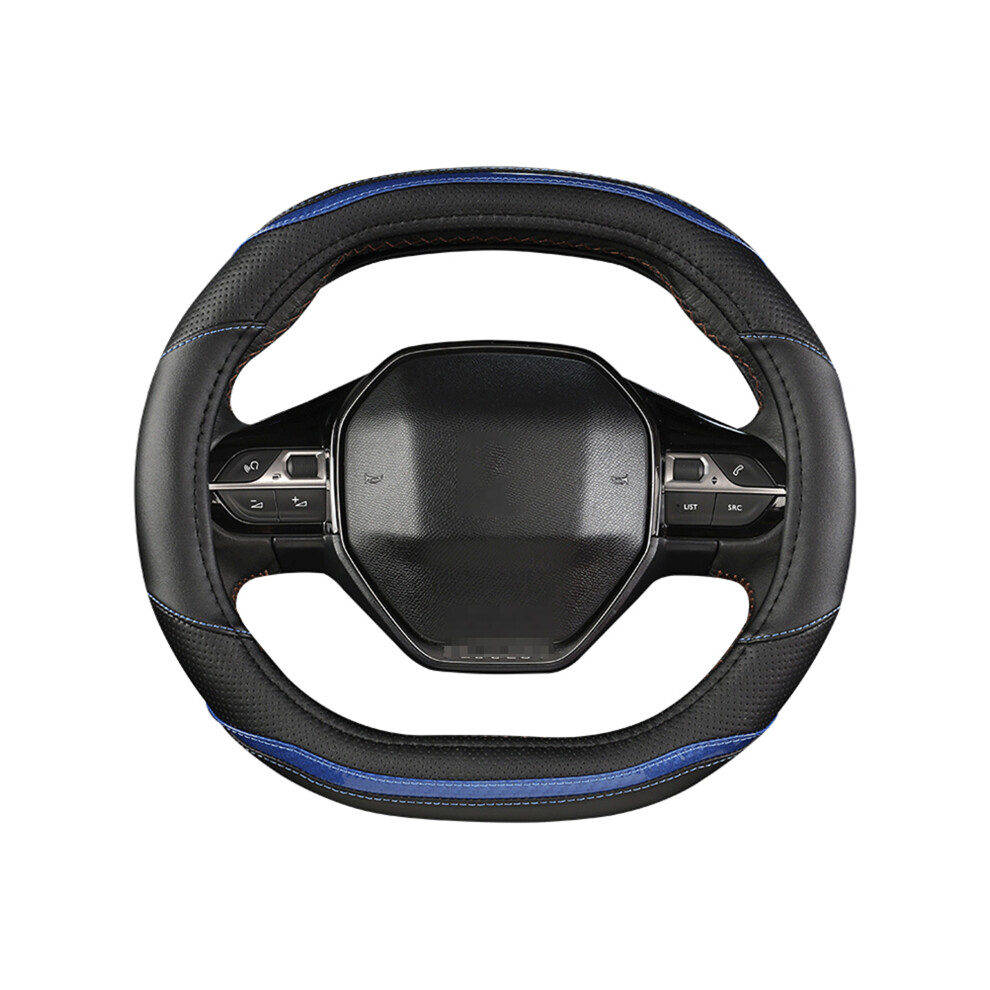 Maxpower (Blue) Car Steering Wheel Cover For Peugeot 3008 4008 5008 Carbon Fiber Two-Color
