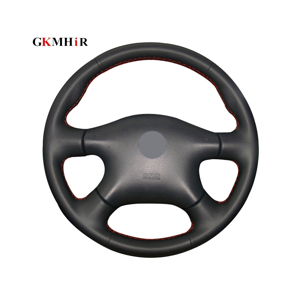(Red Thread) Black Leather Steering Wheel Cover for Nissan Almera N16 Pathfinder Primera-image-OPC-PDZNHYF-NEW