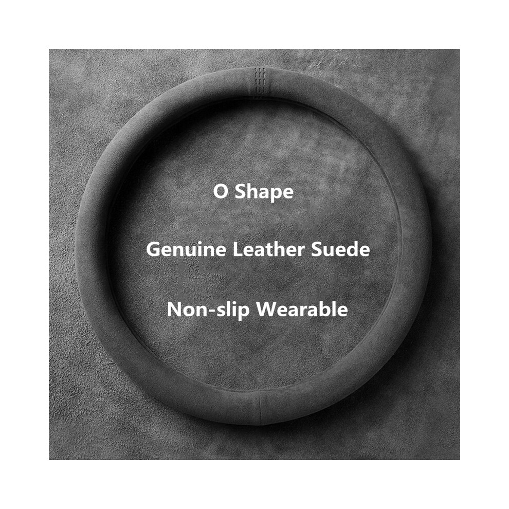 Maxpower (O Shape Black) Car Steering Wheel Cover Black Cowhide Suede For Mercedes Benz Amg W204