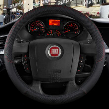 (Black) for Fiat Ducato Car Steering Wheel Cover PU Leather  High Quality Auto