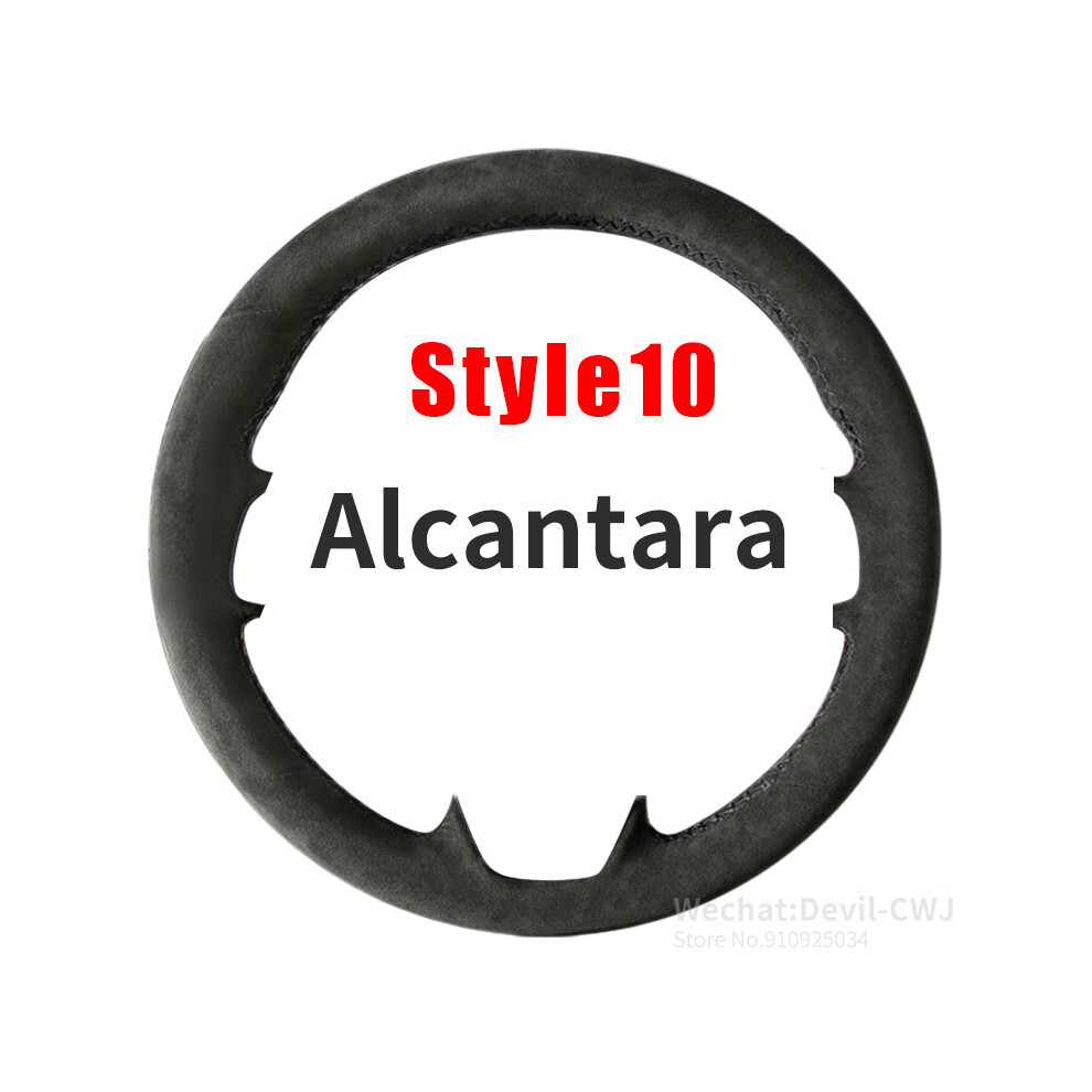 (Style 10) Black Alcantara Leather DIY Hand Car Steering Wheel Cover For Audi A5-image-OPC-PDZNJT8-NEW