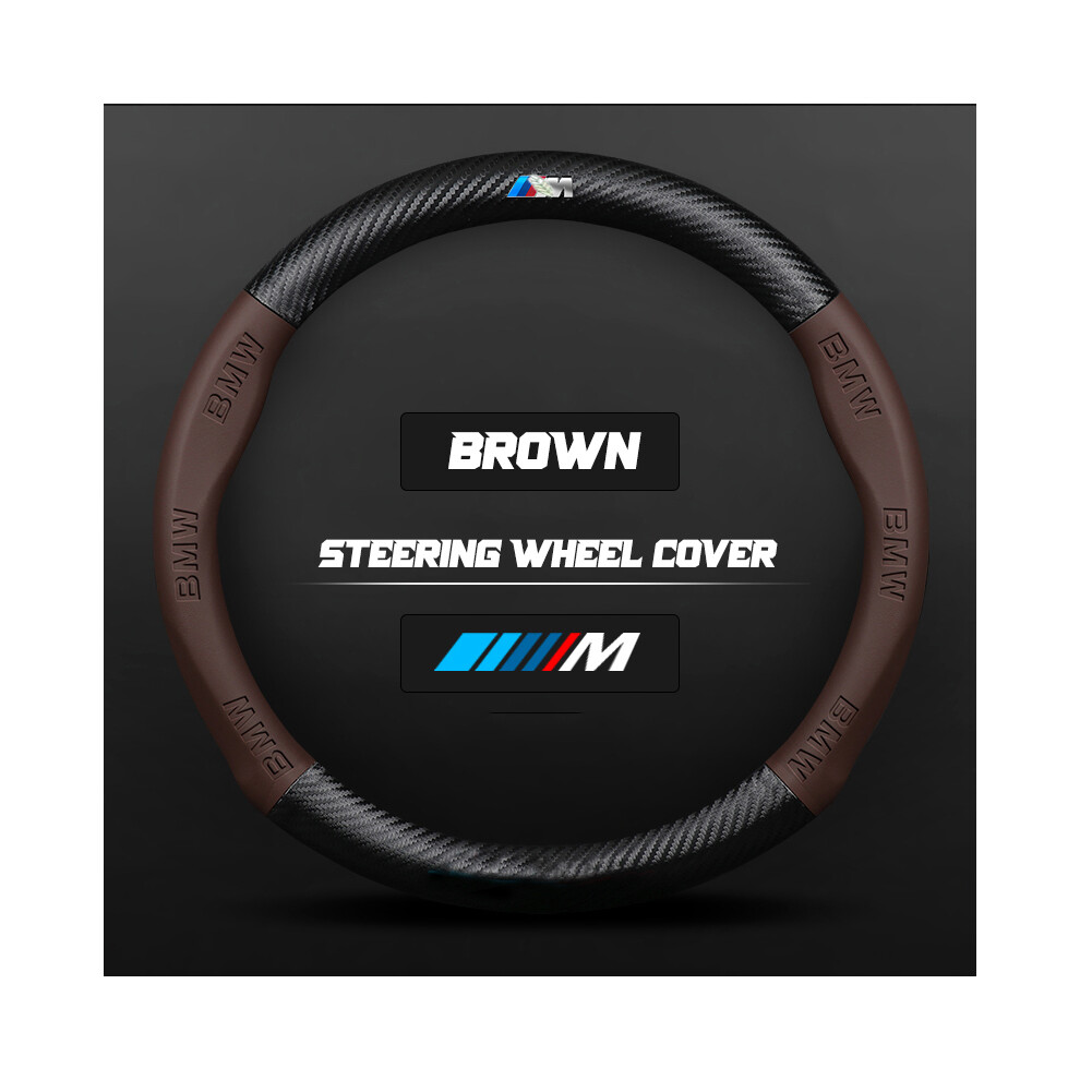 Maxpower ( Round) Car Steering Wheel Cover 3D For Bmw E46 E90 F20 E39 E91 E87 E60 E93 F10 Brown