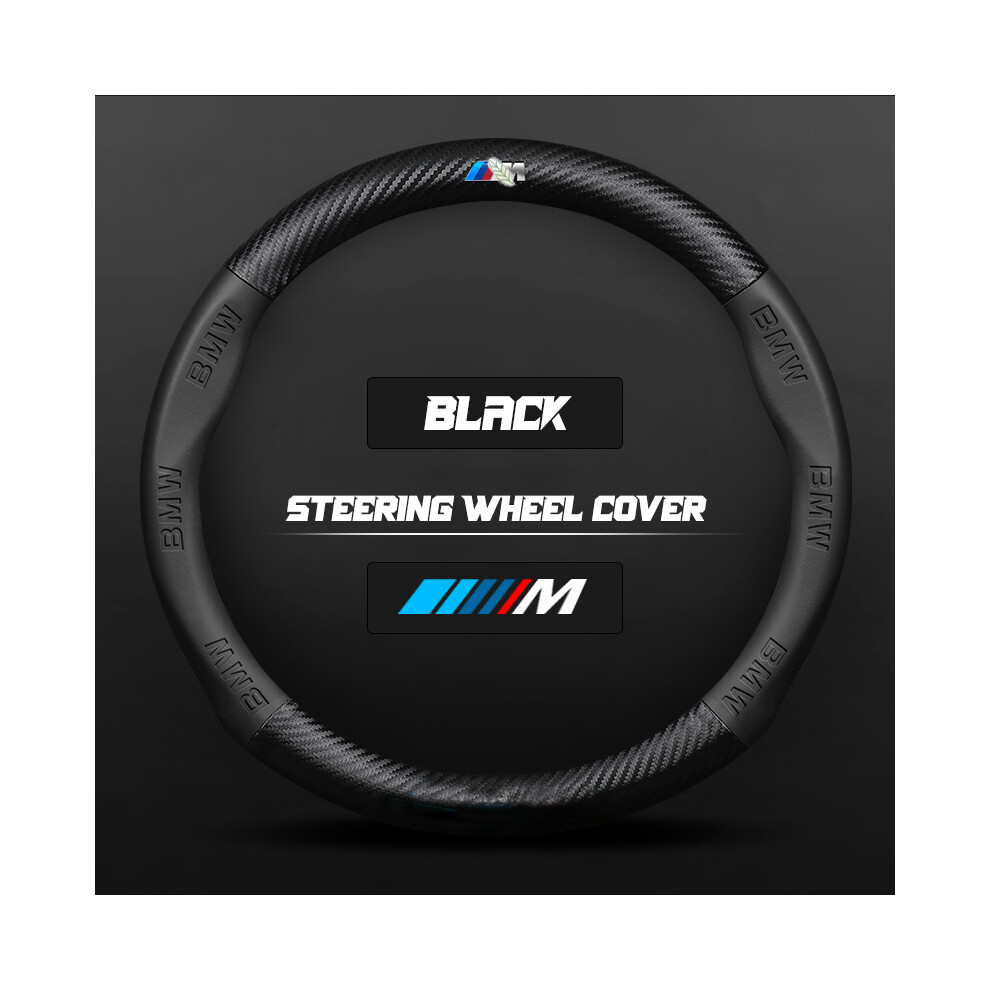 Maxpower ( Round) Car Steering Wheel Cover 3D For Bmw E46 E90 F20 E39 E91 E87 E60 E93 F10 Black